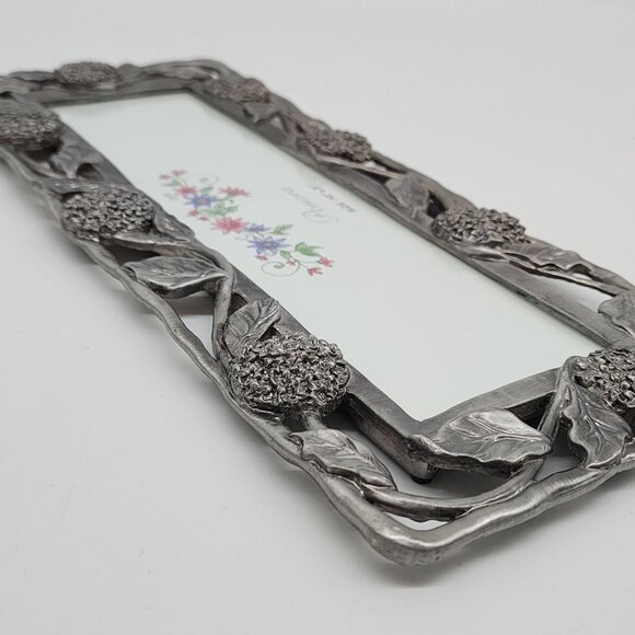 Antique Style Amora Metal Picture Frame With Floral Design 10"x3" By Perfect - Picture 12 of 14